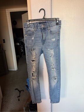 Aeropostale Light Blue Distressed Skinny Jeans